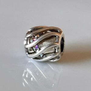 CHAMILIA Iridescent Crystals Barrel Bead CHAM 925S ‘Enchanting Spiral’ Charm